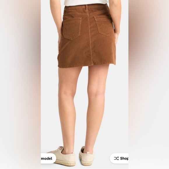 Time and Tru Women's Corduroy Mini Skirt- Warm Coffee - Picture 4 of 7